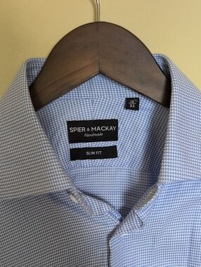 Spier & Mackay Slim Fit Light Blue Dress Shirt 15.5x33